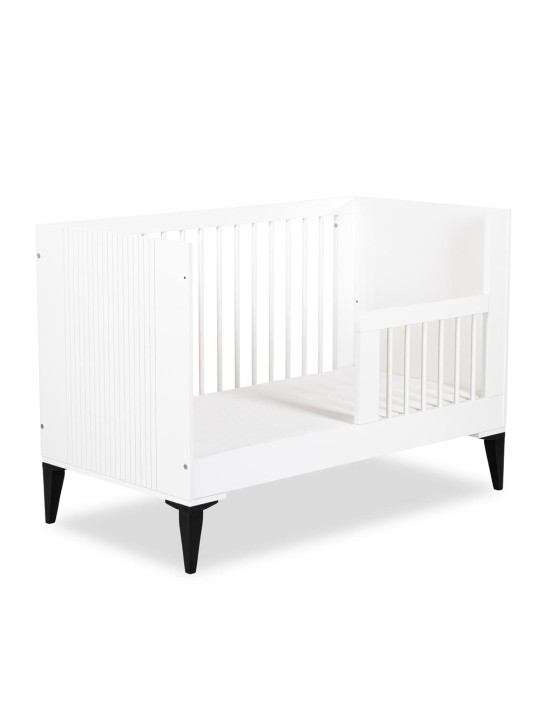 Culla / Lettino 60x120 Mia in legno bianco e gambe nere - Little Sky