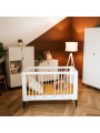 Baby Cot 60x120 Mia in white wood / black legs - Little Sky