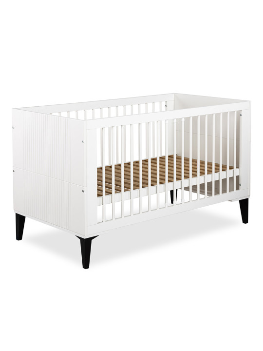 Culla / Lettino 70x140 Mia in legno bianco e gambe nere - Little Sky