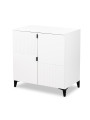 Changing dresser Mia in white wood / black legs - Little Sky