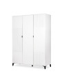Armadio 3 ante Mia in legno bianco e gambe nere - Little Sky