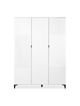 Armadio 3 ante Mia in legno bianco e gambe nere - Little Sky