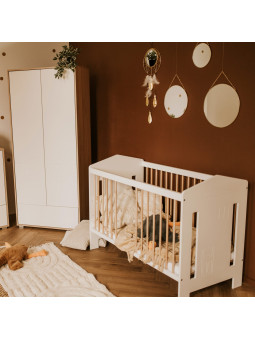 Baby House Cot Bed 60x120 Ida in white wood - Little Sky