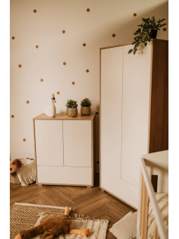 Children's House-Shaped 2-door Wardrobe Ida in white wood - Little Sky
