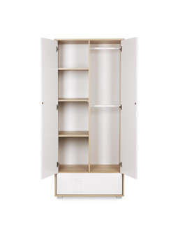 Children's House-Shaped 2-door Wardrobe Ida in white wood - Little Sky
