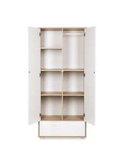Children's House-Shaped 2-door Wardrobe Ida in white wood - Little Sky