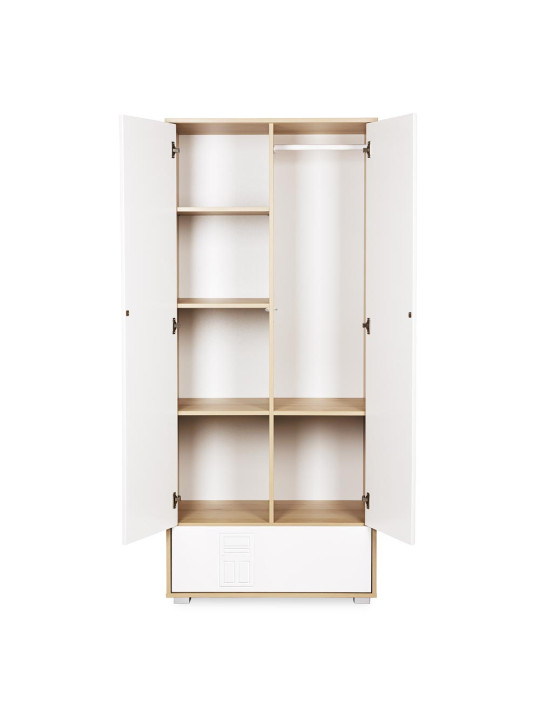 Children's House-Shaped 2-door Wardrobe Ida in white wood - Little Sky