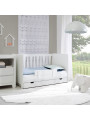 Children's bedroom Cot Bed 140x70 in white MDF Moon Collection