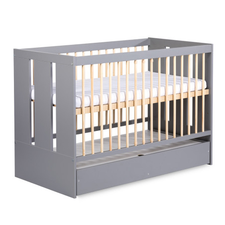 Baby Cot Bed 60x120 Pauline in graphite wood - Little Sky
