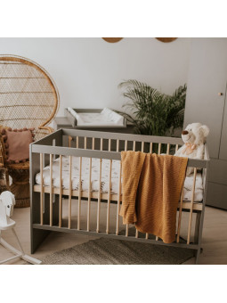Baby Cot Bed 60x120 Pauline in graphite wood - Little Sky