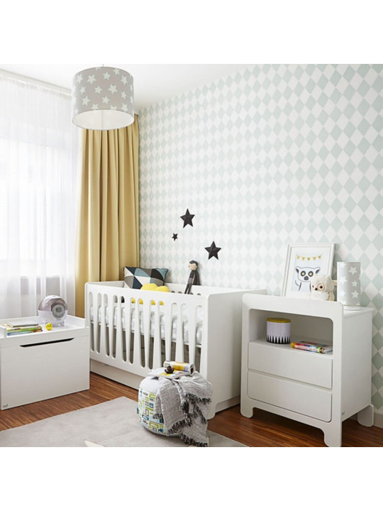 Children's bedroom Small 2 Drawer Chest in white MDF Moon Collection