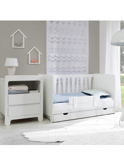 Children's bedroom Small 2 Drawer Chest in white MDF Moon Collection
