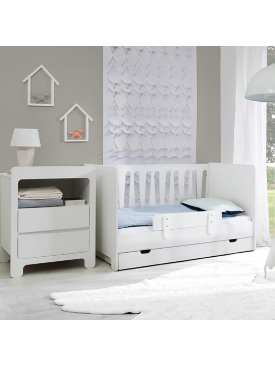 Children's bedroom Small 2 Drawer Chest in white MDF Moon Collection