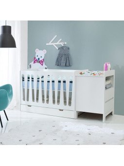Children's bedroom Small 2 Drawer Chest in white MDF Moon Collection