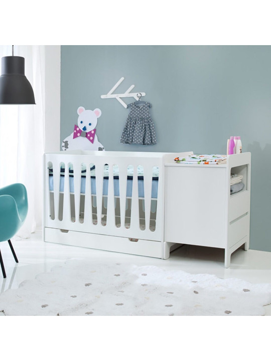 Children's bedroom Small 2 Drawer Chest in white MDF Moon Collection
