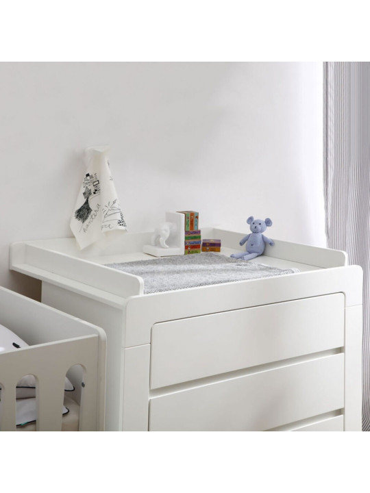 Children's bedroom Removable Changing Unit in white MDF Moon Collection