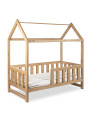 Lettino 160×80 a forma di casetta LIV in legno rovere - Little Sky