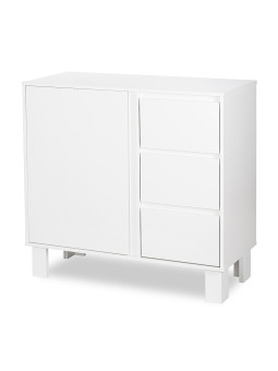 Cassettiera OLIVIA in legno bianco 100 cm con fasciatoio - Little Sky