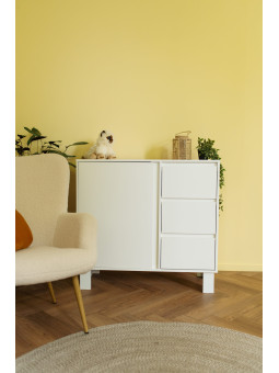 OLIVIA white Chest of Drawers 100 cm - Little Sky