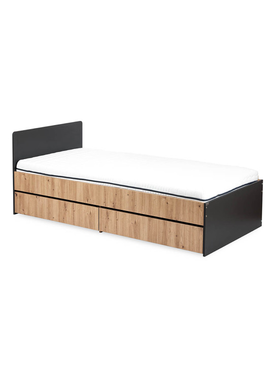 Letto ragazzi DALIA 90x200 cm rovere e antracite - Little Sky