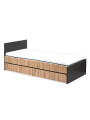Letto ragazzi DALIA 90x200 cm rovere e antracite - Little Sky