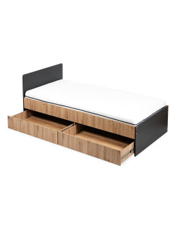 Letto ragazzi DALIA 90x200 cm rovere e antracite - Little Sky