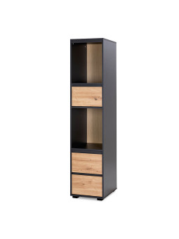 DALIA Oak & Anthracite Wall Bookcase - Little Sky