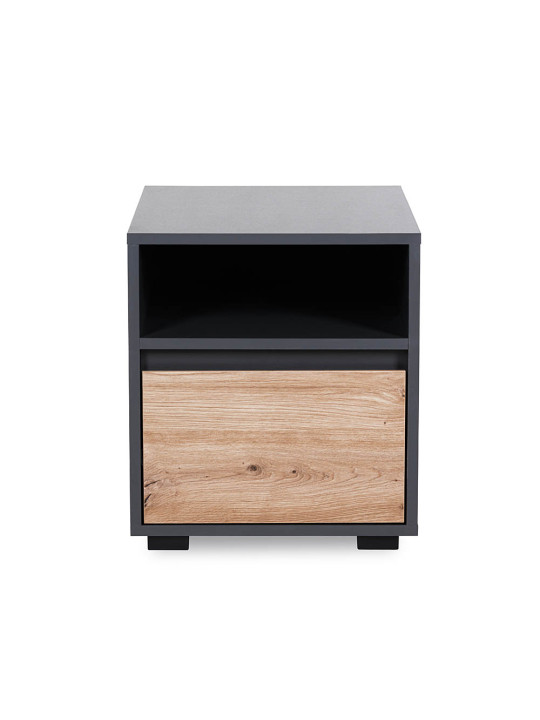 DALIA Oak & Anthracite Bedside Table - Little Sky