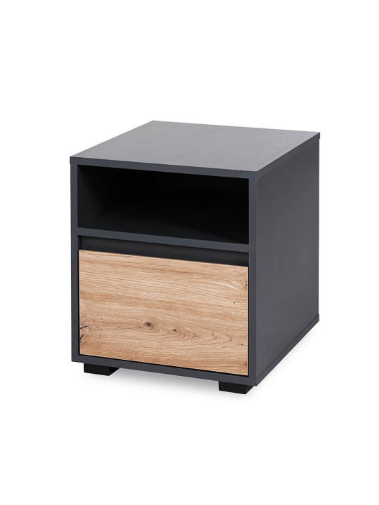 DALIA Oak & Anthracite Bedside Table - Little Sky