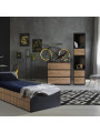 DALIA Oak & Anthracite Chest of Drawers - Little Sky
