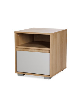 DALIA Oak & Ash Grey Bedside Table - Little Sky