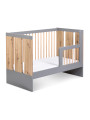 Baby Cot Bed 60x120 Pauline in graphite/oak wood - Little Sky