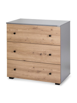 Chest of drawers Pauline in graphite/oak wood - Little Sky