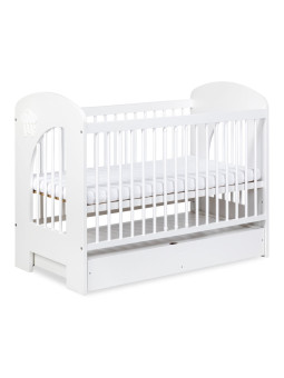 White Baby Cot with Removable Sides 60x120 Nel Cloud - Little Sky