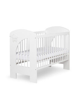 White Baby Cot with Removable Sides 60x120 Nel Cloud - Little Sky
