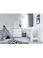 White Baby Cot with Removable Sides 60x120 Nel Cloud - Little Sky