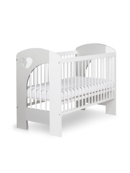 White Baby Cot with Removable Sides 60x120 Nel Heart - Little Sky