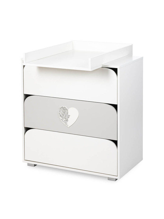 NEL Heart Chest of Drawers with Changing Table - Little Sky