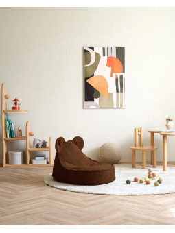 Pouf a sacco orsetto in tessuto teddy marrone nocciola - Wigiwama