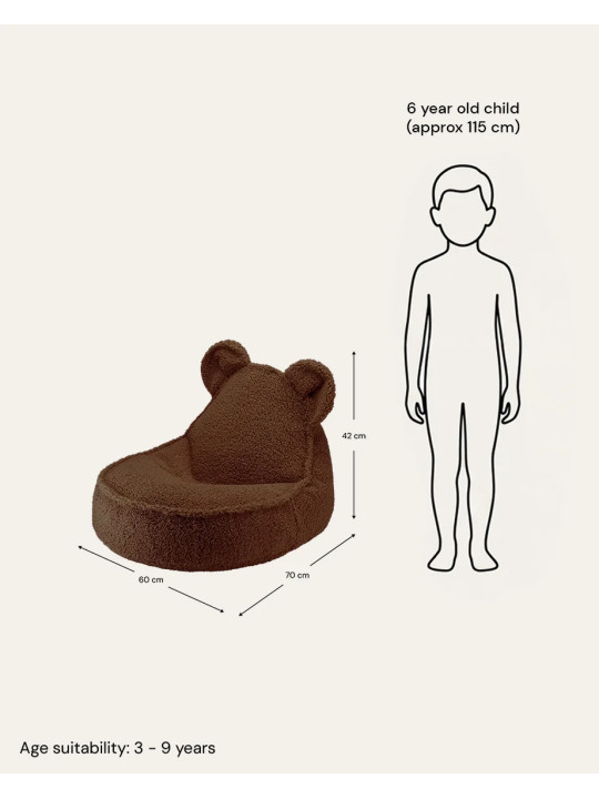 Children's Warm Hazel Brown Teddy Bear Beanbag - Wigiwama
