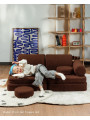 Divano per bambini in tessuto teddy nocciola - Wigiwama
