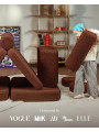 Divano per bambini in tessuto teddy nocciola - Wigiwama