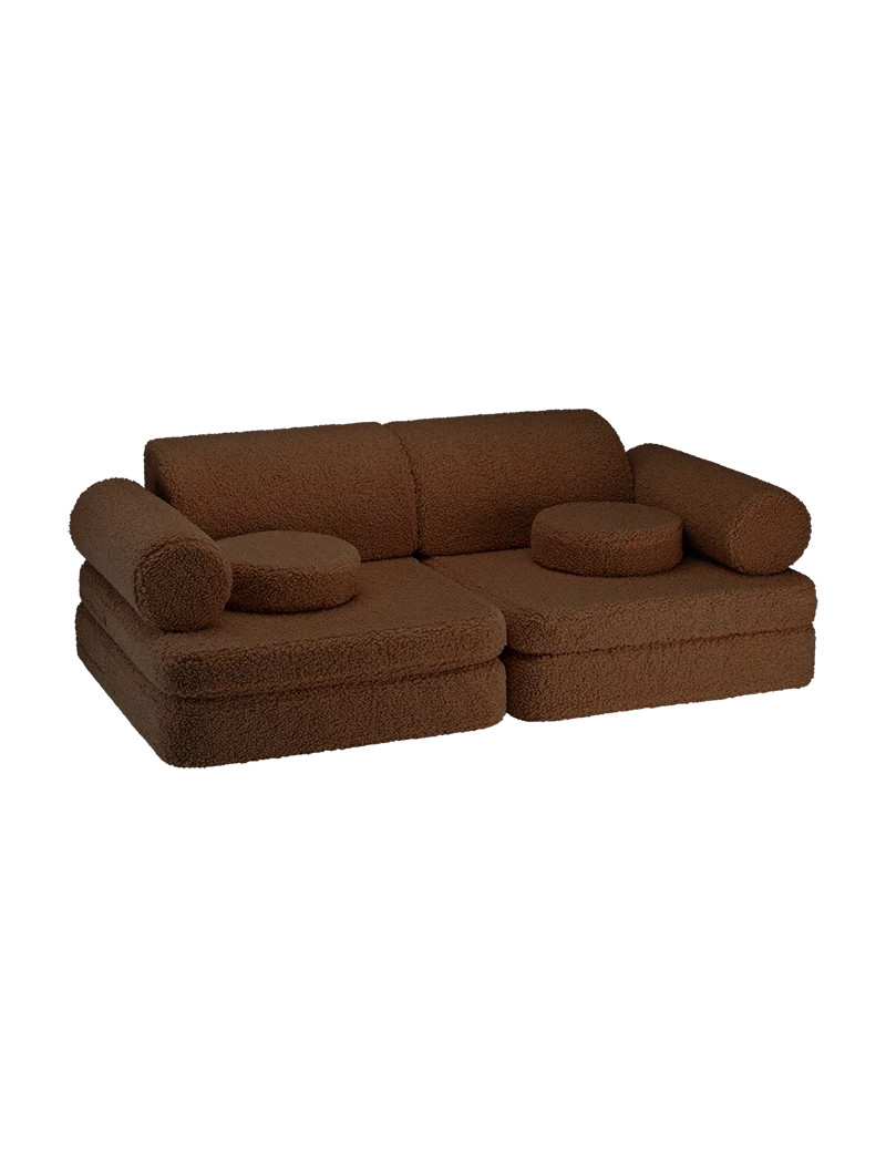 Divano per bambini in tessuto teddy nocciola - Wigiwama
