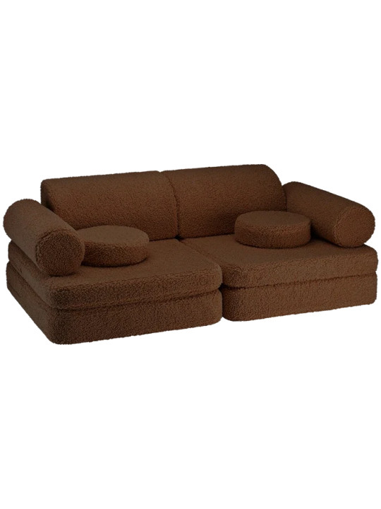 Warm Hazel Kids Settee in Teddy Fabric - Wigiwama