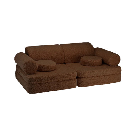 Warm Hazel Kids Settee in Teddy Fabric - Wigiwama