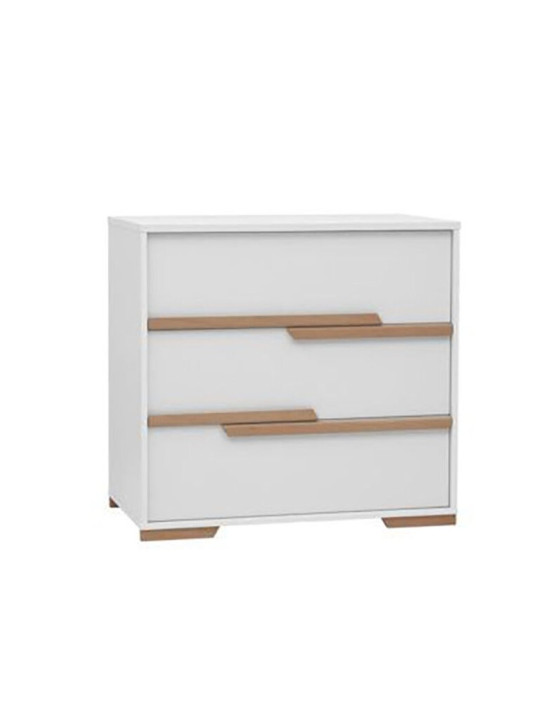 Children's bedroom 3-Drawer Chest in white MDF and Beech wood - Snap Collection - Removable Changing Unit