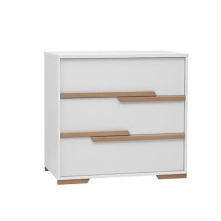 Children's bedroom 3-Drawer Chest in white MDF and Beech wood - Snap Collection - Removable Changing Unit
