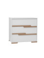 Children's bedroom 3-Drawer Chest in white MDF and Beech wood - Snap Collection - Removable Changing Unit