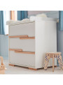 Children's bedroom 3-Drawer Chest in white MDF and Beech wood - Snap Collection - Removable Changing Unit