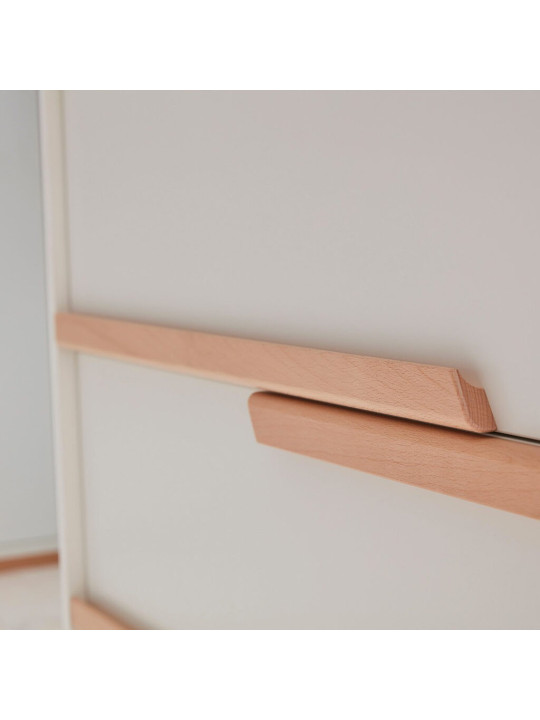 Children's bedroom 3-Drawer Chest in white MDF and Beech wood - Snap Collection - Removable Changing Unit